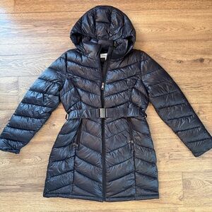 Calvin Klein Winter Belted Puffer Coat Large EUC